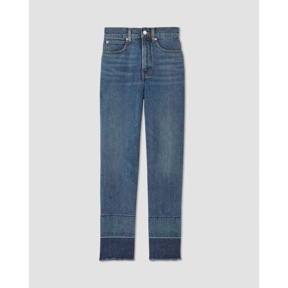 Everlane The Way High Jean Abyss Straight Leg Frayed Hem Denim Blue Women's‎  27 - Picture 13 of 16